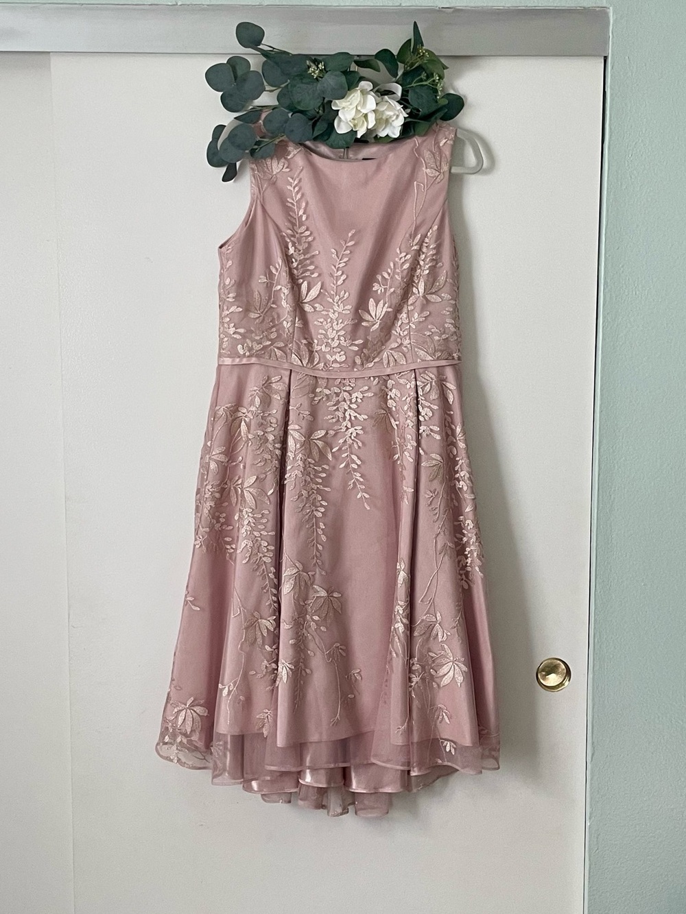 Glamour by Gabriella Skye Blush Pink Floral Embroidered Fit & Flare Dress